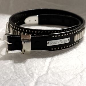 Red Wings Black Silver Studded Belt Size Small